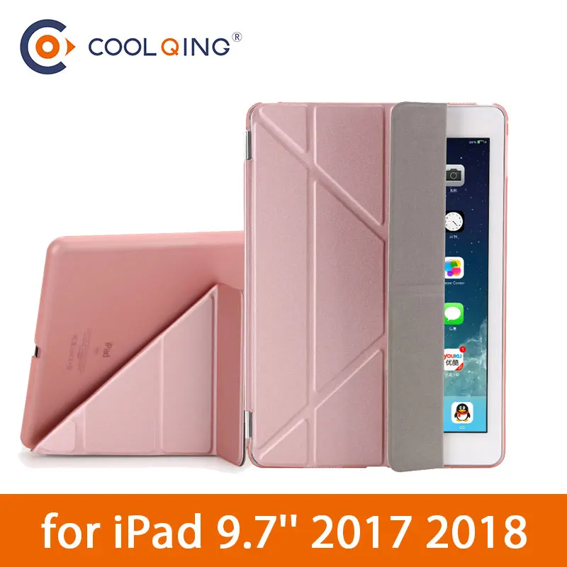

Tablets Case For iPad 9.7 2017 2018 Multi-folded PU Leather PC Hard Protective Cover Smart Tablet Case For iPad 9.7'' 2018 Case