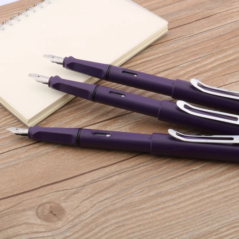 Matte purple parallel art body Flat Tip Retro Engraving calligraphy Fountain Pen 