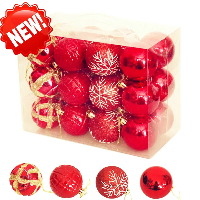 

Christmas ball 6cm painted ball shaped ball plating light ball 24 Christmas tree decorations Christmas decorations for tree