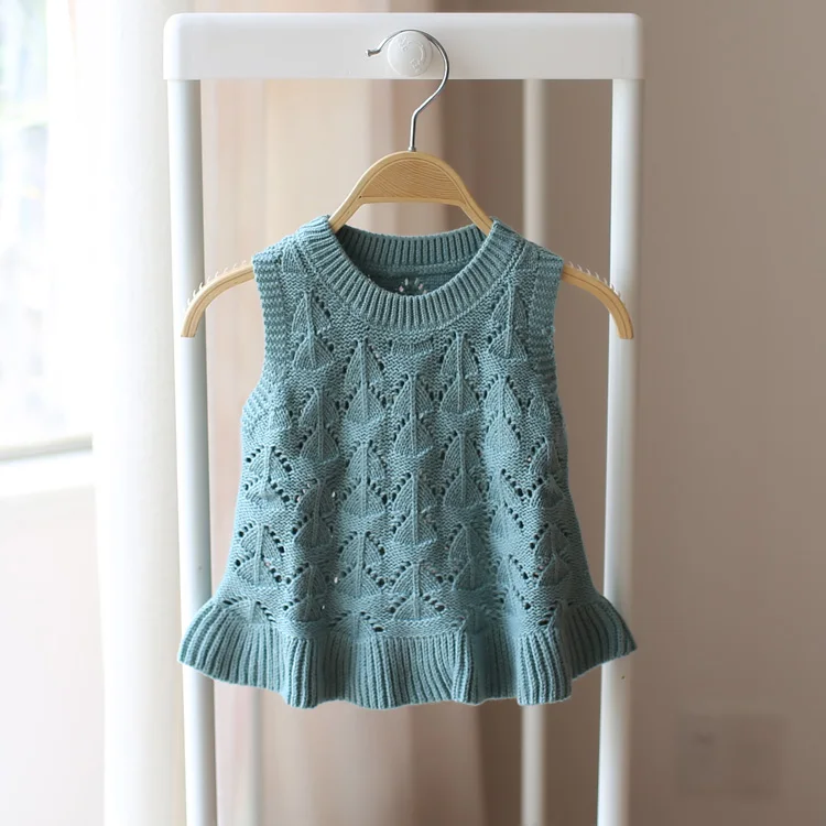 2017 spring and autumn hot baby girls knitting sweater vest kids children personality sweater infant baby cotton sweater (5)