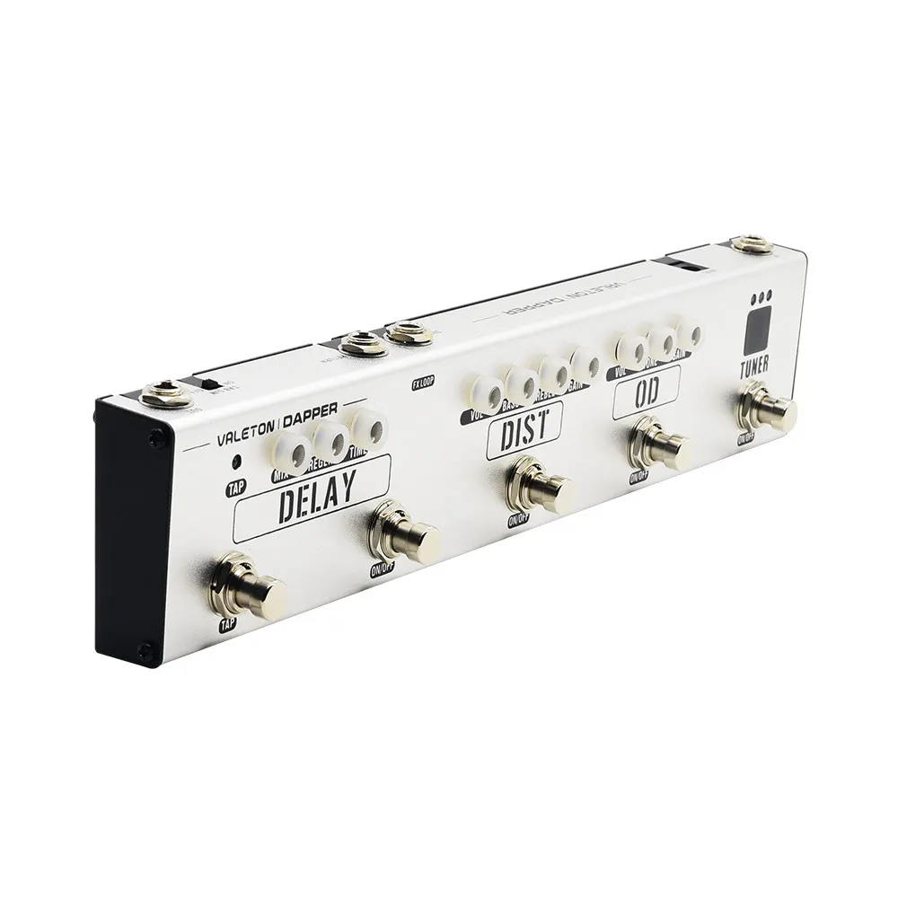 

Multi Effects Strip Pedal Dapper Series 4 in 1 Guitar Pedal with Model Tuner,Overdrive,Distortion,Delay Effect VES-1