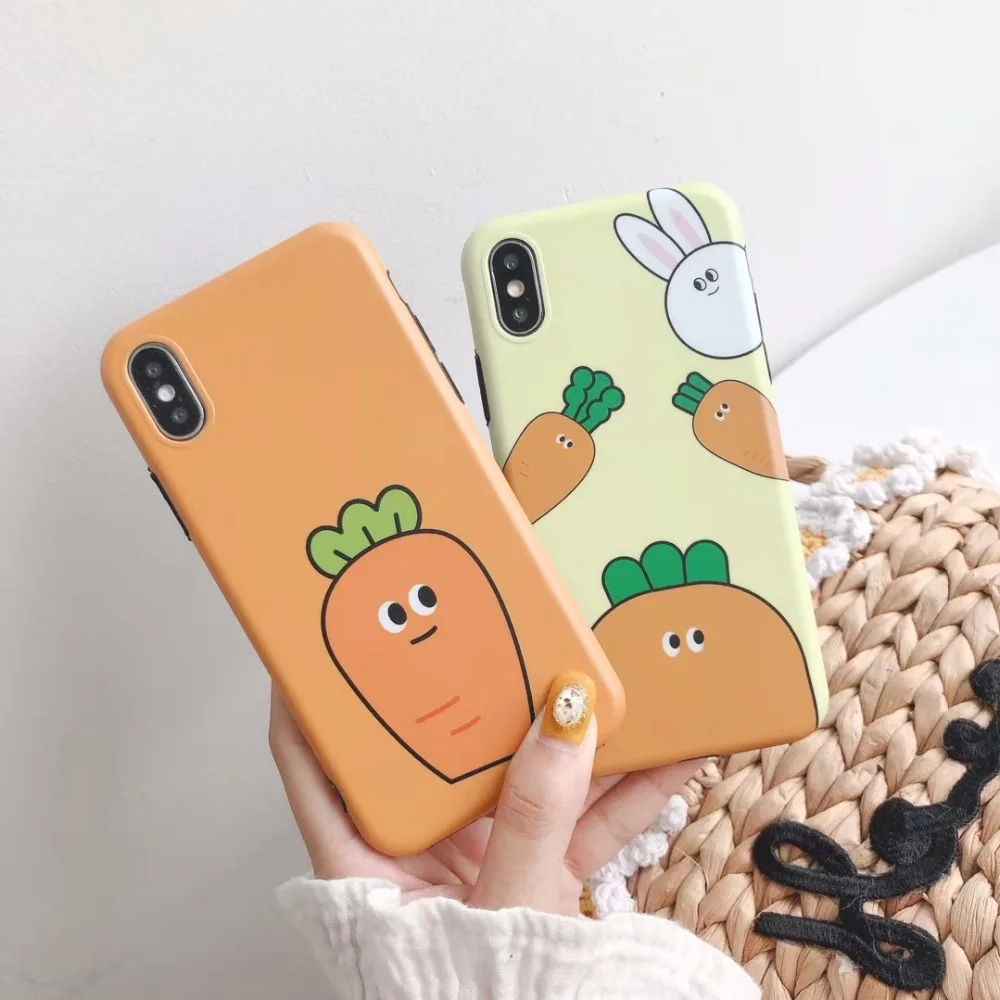 

Cute Carrot Total package side Very Soft TPU and ultrathin For iphone 6 6s 6p 6sp 7 8 7p 8p and X XS XS Max XR Phone Case