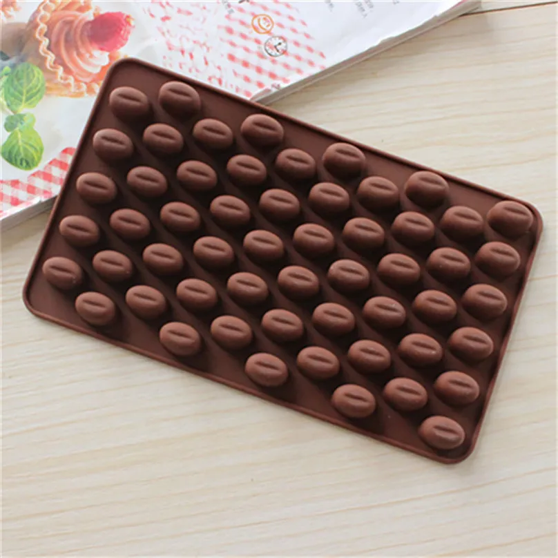 Coffee Bean DIY Chocolate Mold Candy Mold Pastry Cake Mould Wax Melt Kids Toy Silicone Bakeware Chocolate Molds Cake Decor #3D25 (1)