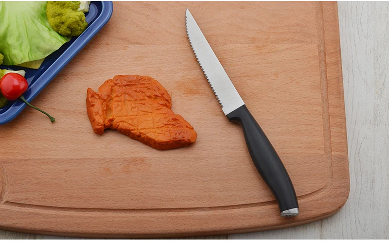 Ножи для стейка из нержавеющей стали зубчатое лезвие, хлебный нож для фруктов дыни нож для нарезки овощей практичная кухонная утварь