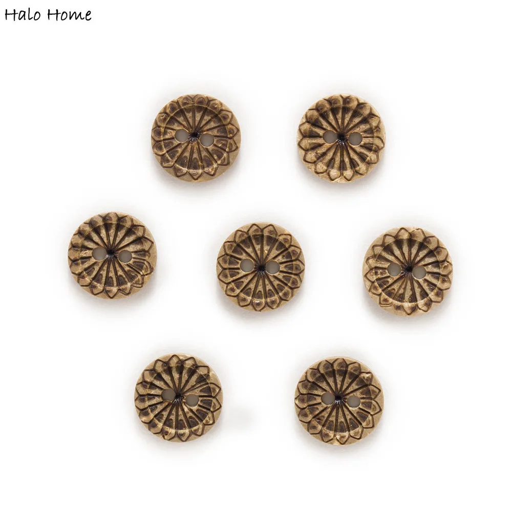 

30pcs 2 Hole Coconut Buttons Stamp Decor Gift Clothing Home Sewing Scrapbooking Handwork Card Making DIY 12mm