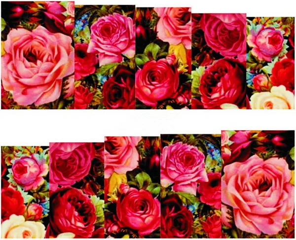 Water Transfer Nail Art Stickers Decal Sexy Red Rose Flowers Garden Design DIY French Manicure Foils Stamping Tools | Красота и