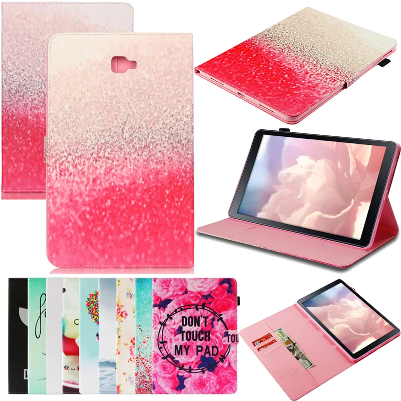 

Tablet T580 T585 Funda For Samsung Galaxy Tab A A6 10.1 2016 Luxury Cartoon Leather Wallet Magnetic Flip Case Cover Coque Stand
