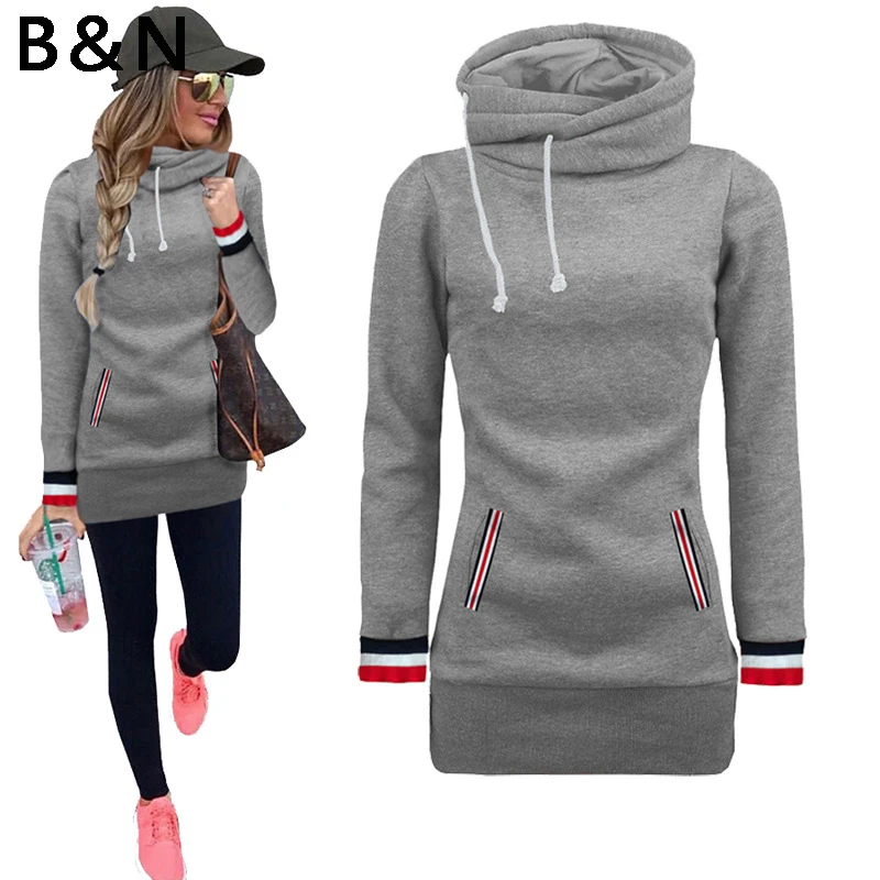 ELSVIOS Autumn Patchwork Pullover Sweatshirts women long