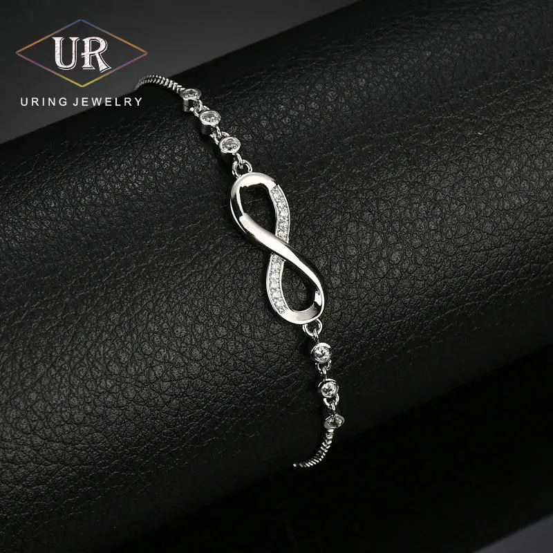 

Fashion Crystal Charm Bracecets For Women Girl Adjustable claw buckle Silver Color Fashion Geometric Jewelry Gifts KB253