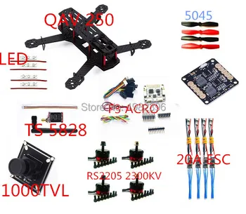 

RC plane QAV250 Fiber Flight Controller of Carbon Mini Quadcopter Frame 20A esc RS2205 Motor 2300KV