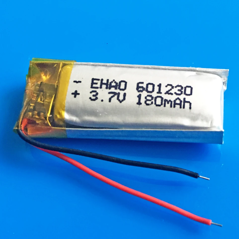 

3.7V 180mAh 061230 lipo lithium polymer rechargeable battery for MP3 bluetooth speaker smart watch headset video pen 601230