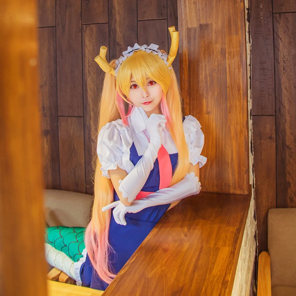 Маскарадный костюм горничной дракона мисс Кобаяши Tohru Kobayashi San Chi No Maid Dragon косплей роговой хвост Tohru