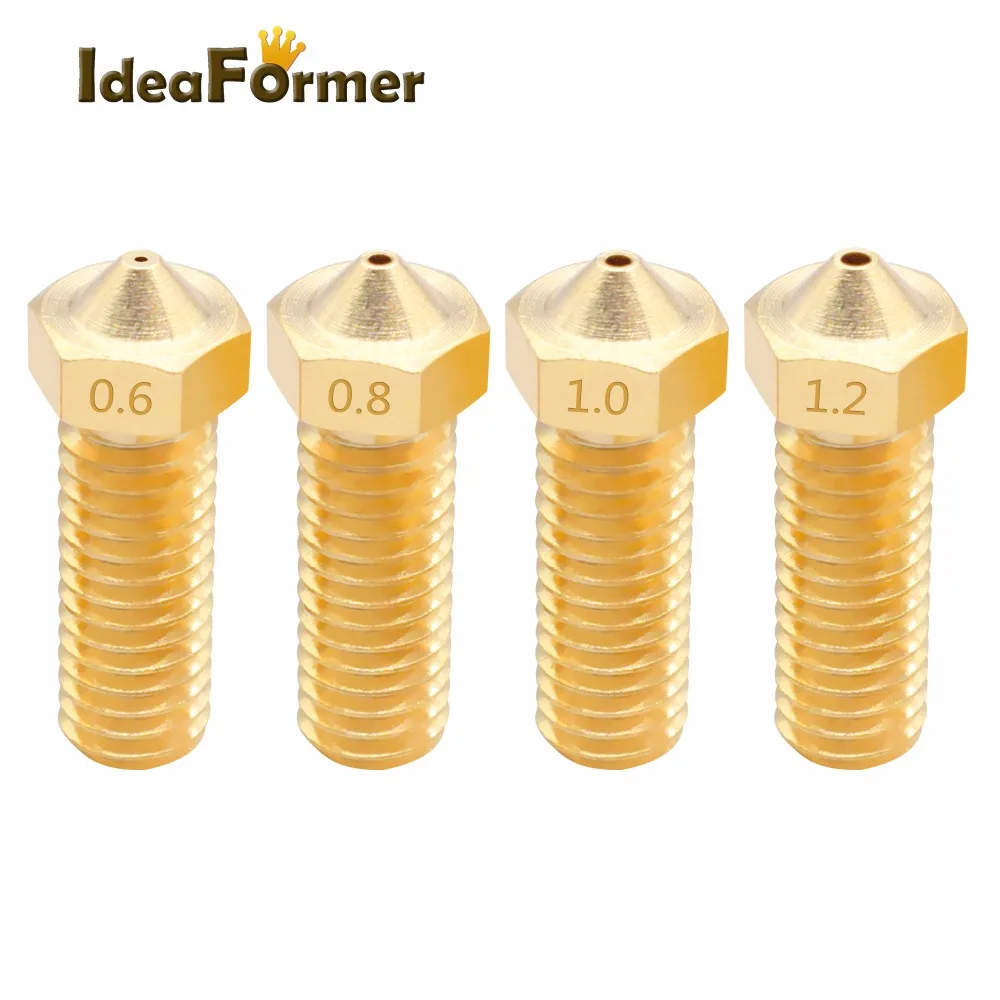 Pack of 5pcs Volcano Nozzle Extra Lengthen Extruder Brass M6 Nozzle 0.4mm for 1.75mm Filament 3D Printer Part