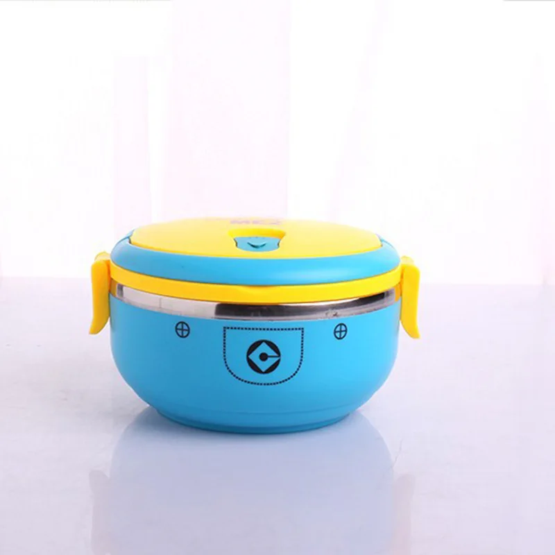 

1PC Cartoon Minion Stainless Steel Lunch Box For Kid Tiffin Boxes Thermal Bento for School Students Tableware Kitchen Tool DA