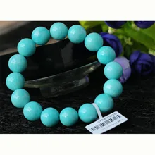 Скидка Высокое качество Натуральная Перу синий Амазонит стрейч готовой бисером мужской браслет Круглый Loose13mm