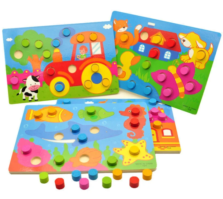

Kids Toys Color Cognition Board Montessori Educational Toys For Children Wooden Toy Jigsaw Early Learning Color Match Game