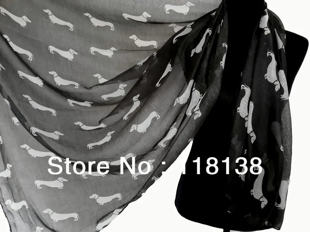 

Fashion Dog Dachshund Print Animal Scarf Shawl Wrap Oversized Scarves, Free Shipping