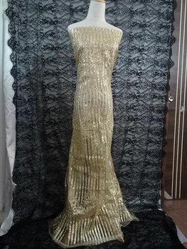 

David-168-42 High Quality French glitter Lace Fabric african Nigerian Tulle Lace Fabric