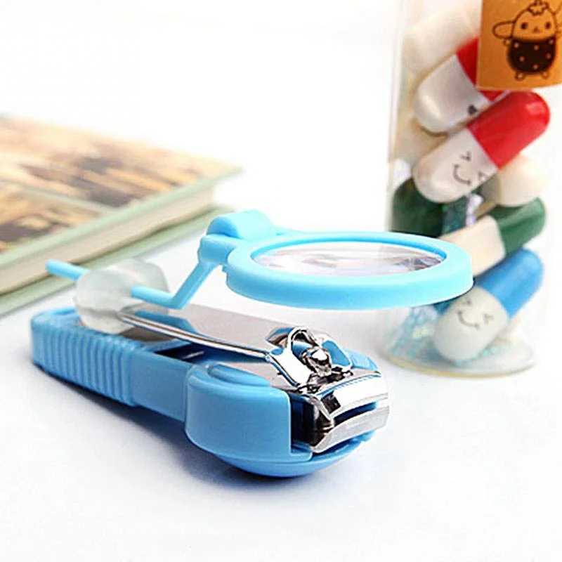 

1pc elderly Children Pocket Finger Toe Nail Clipper Cutter with Magnifying Glass Trimmer Manicure Pedicure Care Scissors Tools