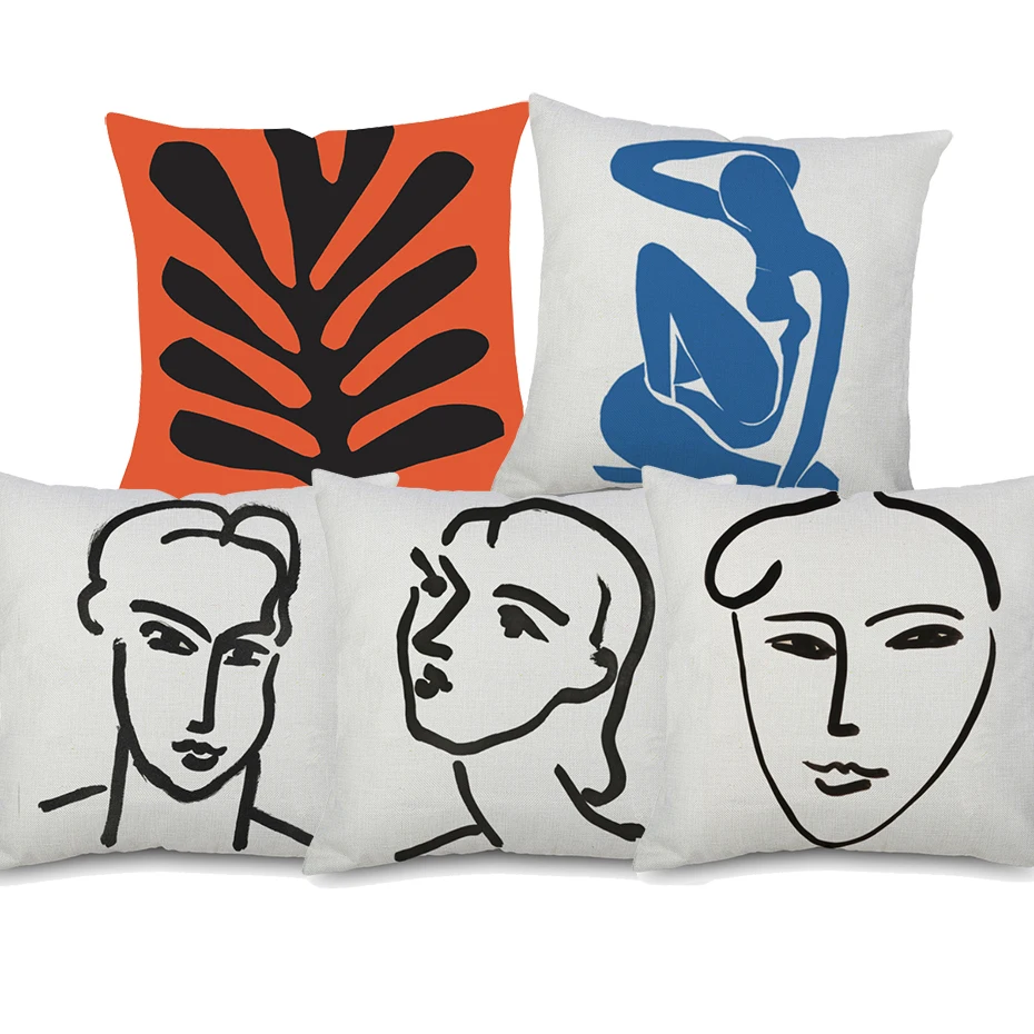 

Henri Matisse Portrait Paintings Cushion Covers European Modern Home Decorative Cushion Cover Linen Pillow Case