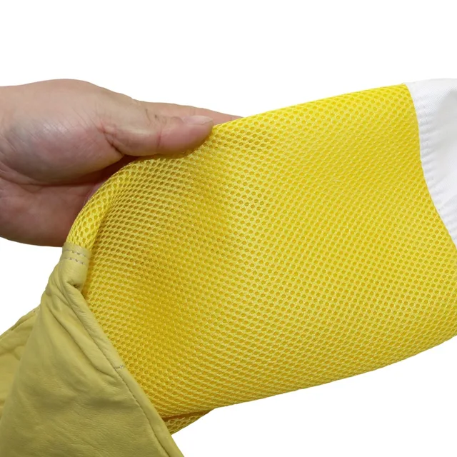 1 Pár Méhek Kesztyű Sárga Bárány Hosszú Háló Lélegző Üreges Méhkesztyű - Image 5