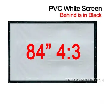 

84 inches 4:3 Portable PVC Soft White-Black Projection Screen Curtain Film for Multimedia Home Theater mobile Video Projector
