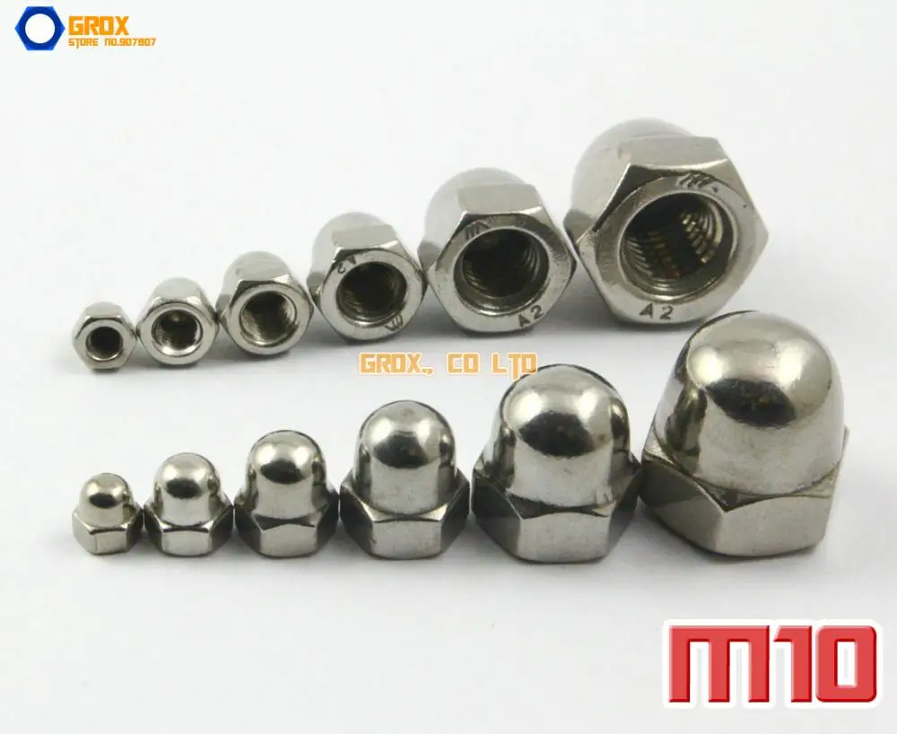 

10 Pieces M10 316 Stainless Steel Cap Acorn Hex Nut