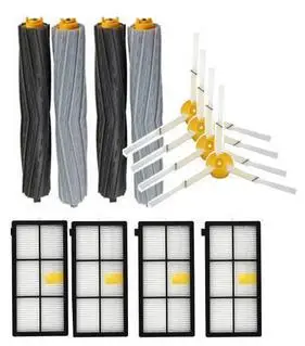

2 set Debris Extractor & 4 Hepa Filters & 4 Side Brushes Kit for Irobot Roomba 800 900 860 864 870 880 980 replacement parts