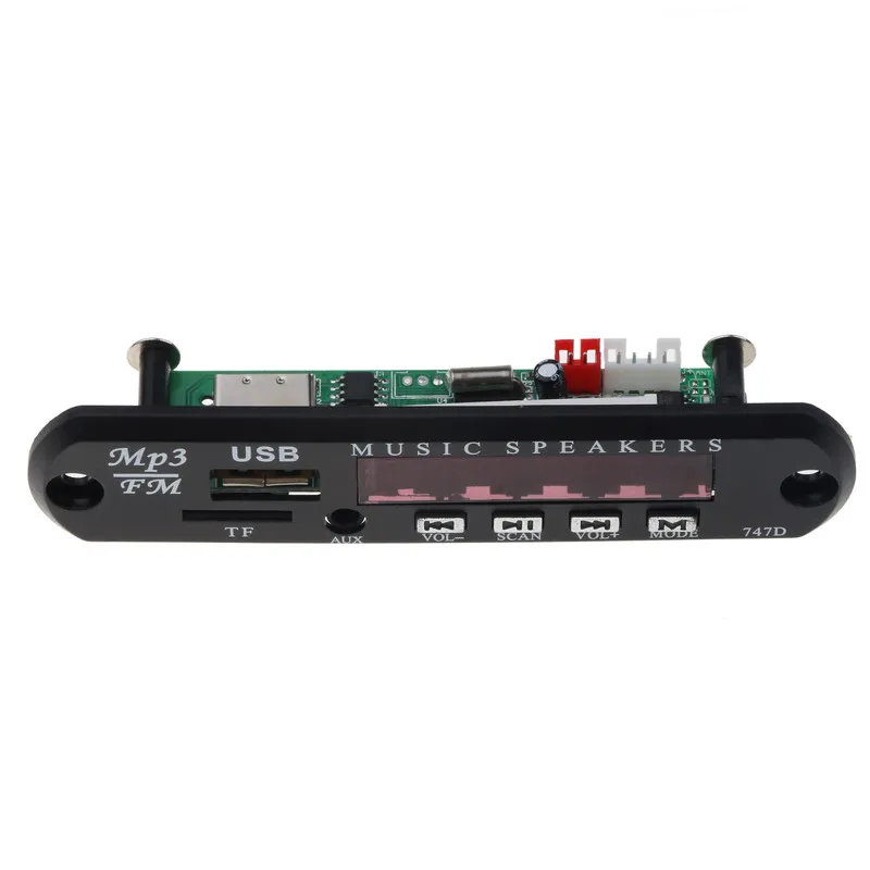KEBIDU для автомобиля DIY 5 в 12 В MP3 модуль декодер доска TF FM радио динамик аудио плеер AUX 3,5 мм USB источник питания+ пульт дистанционного управления