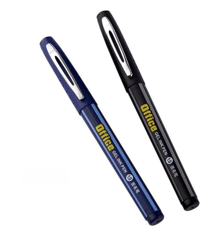 School Office Plastic Gel Pen 1.0 mm Big Volume Sign Pen Black Blue