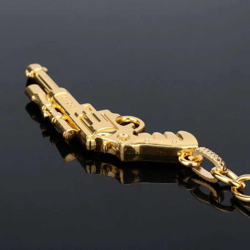 dongsheng Trendy Gun Keychain Game imitated Revolver Gun Key Chains 3D Weapon Arms Metal Key Chain Jewelry Unisex Drop Shipping