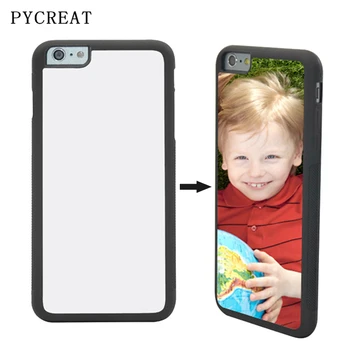 

JC 2D Sublimation Case For iPhone 6 6s Plus Coque Rubber TPU Personal Back Cover With Blank Metal Aluminum Insert Heat Transfer