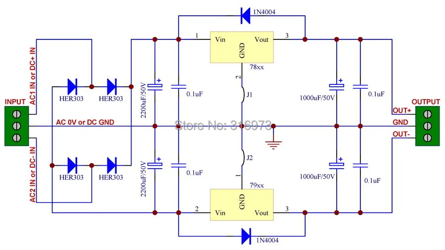 DIN Rail Mount Positive and Negative +/-5V DC Voltage Regulator Module ...