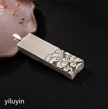 

KJJEAXCMY S990 foot silver eight auspicious six word verve by turning the wheel of pure silver retro personality protection pen