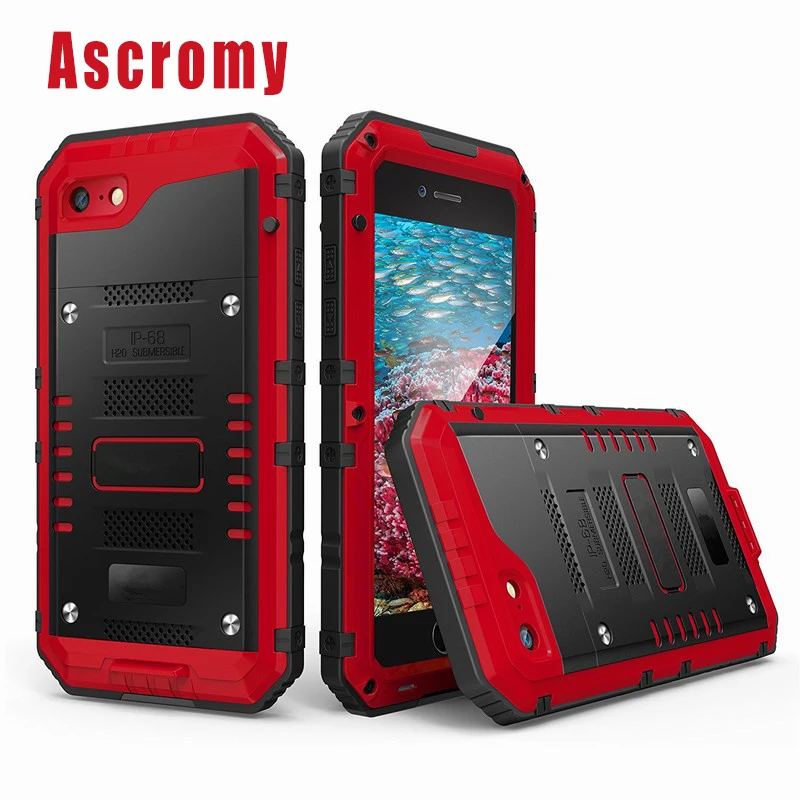 Ascromy For iPhone 7 Case Waterproof Full body Built in