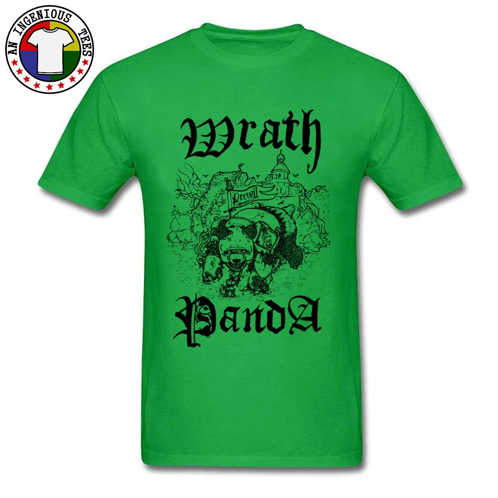 Crewneck Wrath Panda Classic 100% Cotton Men's T-Shirt Normal Short Sleeve T Shirt 2018 Newest Slim Fit Tops & Tees Wrath Panda Classic green