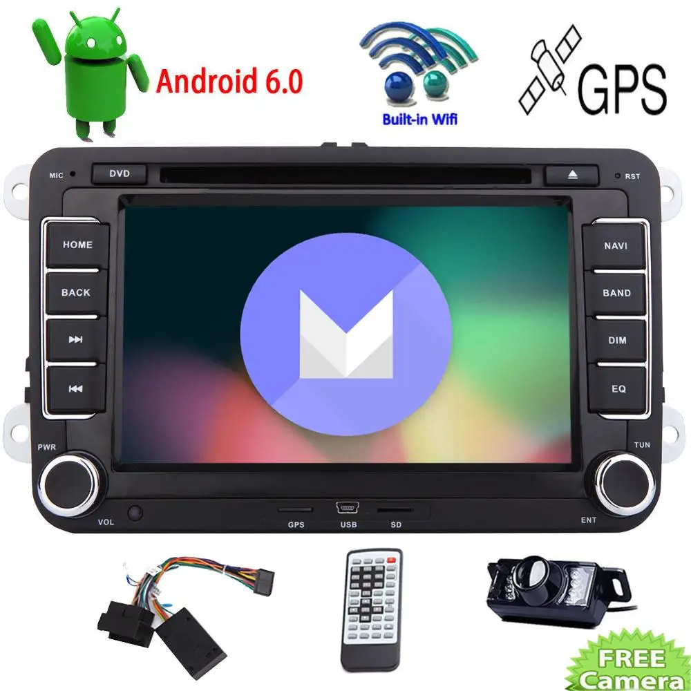 Cheap Android 6.0 Quad Core Car DVD Radio Stereo GPS Navi For VW Volkswagen+CANBUS+CAM 1