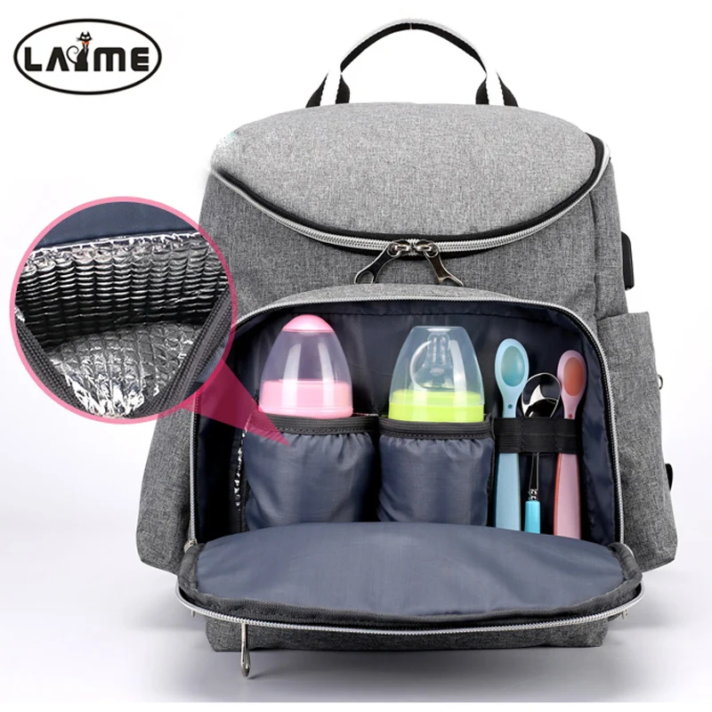 

Fashion Big Capactity Mommy Backpack High Quality Waterproof Oxford Money Bag with Diaper Pad and Isothermic Bag