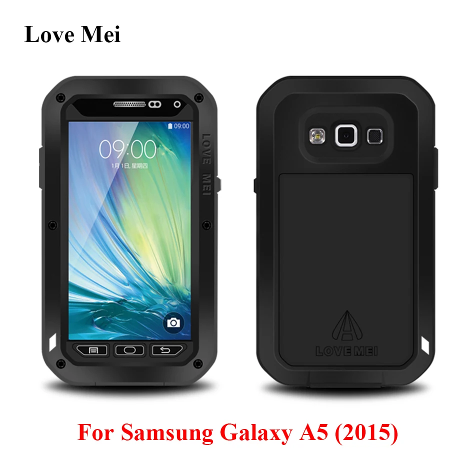 imágenes para Amor Mei Metal Armor Case Para Samsung Galaxy A5 2015 A500 A500F A5000 Cubierta Capa De Aluminio de Agua/Golpes/Shell Fundas A Prueba de lluvia imágenes para Amor Mei Metal Armor Case Para Samsung Galaxy A5 2015 A500 A500F A5000 Cubierta Capa De Aluminio de Agua/Golpes/Shell Fundas A Prueba de lluvia