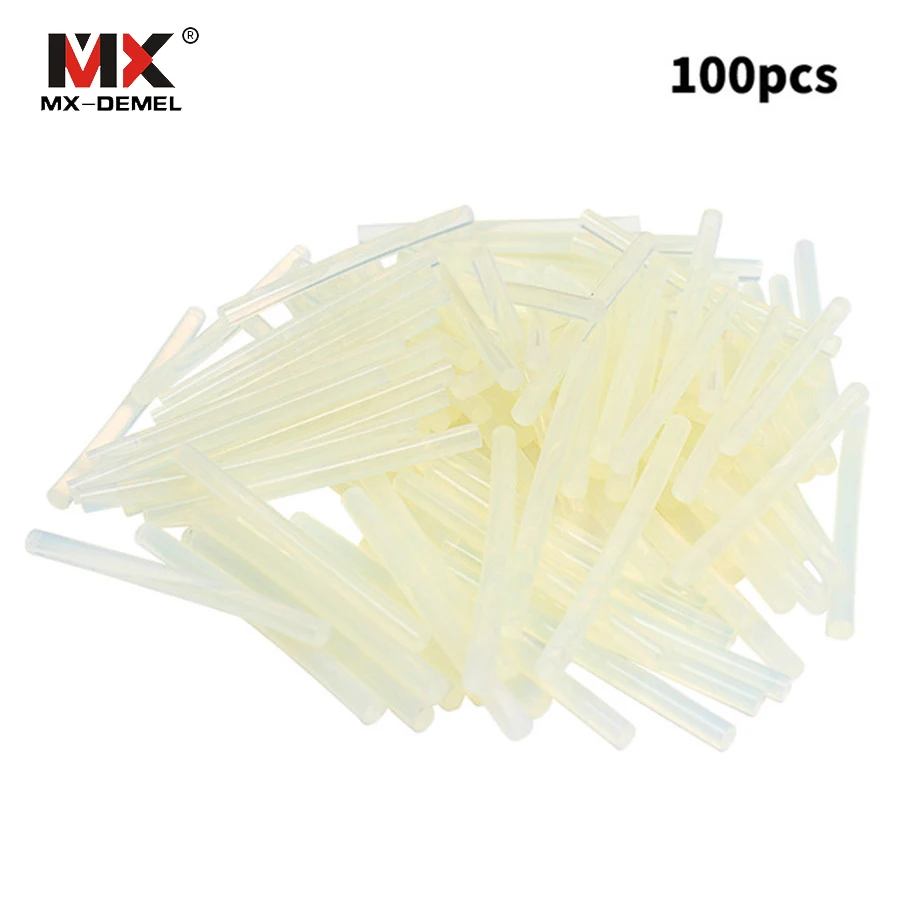 MX-DEMEL 100pcs Hot Melt Gun Glue Sticks 7mmx100mm Plastic Transparent Sticks for Glue Gun Glue Sticks Power Tool Accessories