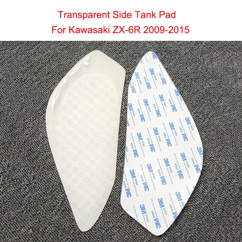 MTCLUB ZX-6R ZX 6R ZX6R Motorcycle Transparent Anti slip Tank Pad Side Gas Knee Grip Traction Pads For Kawasaki ZX-6R 2009-2015 (1)