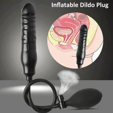 Inflatable Dildo Fake Penis Anal Plug Huge Dildo with Pump Black Butt Plug Large couple Masturbation Sex Toys for adult