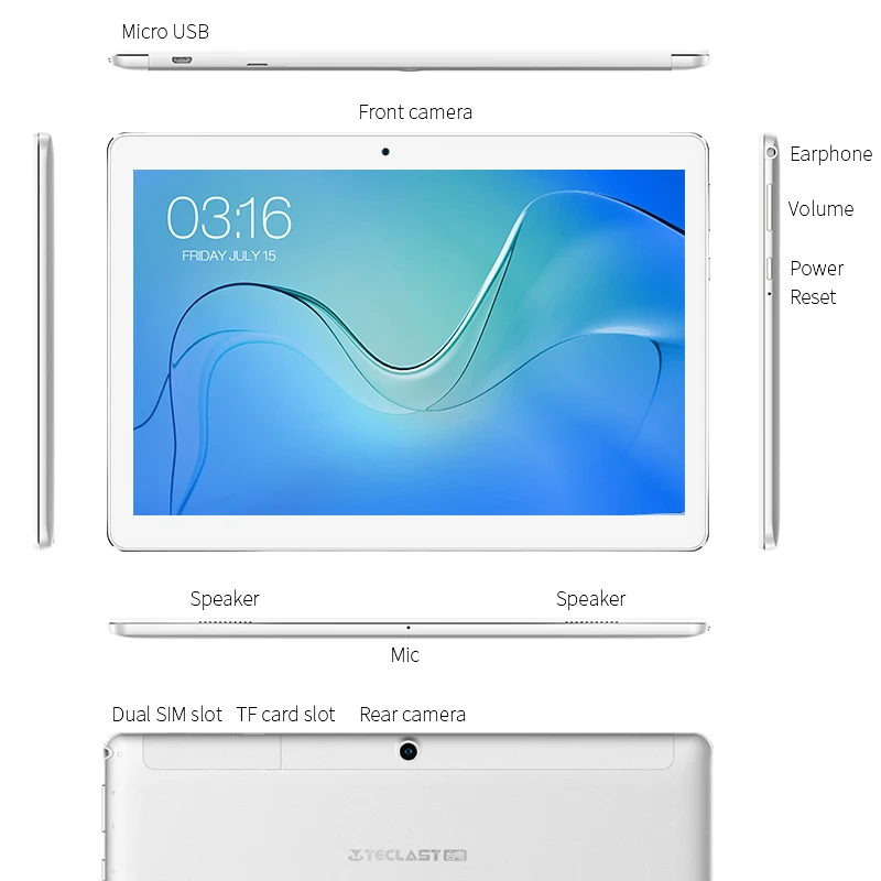 Teclast P10 4G планшет 10 1 дюймов 1280*800 PC MTK6737 четырехъядерный Android 8 OS 2 Гб RAM 16 ROM GPS LTE