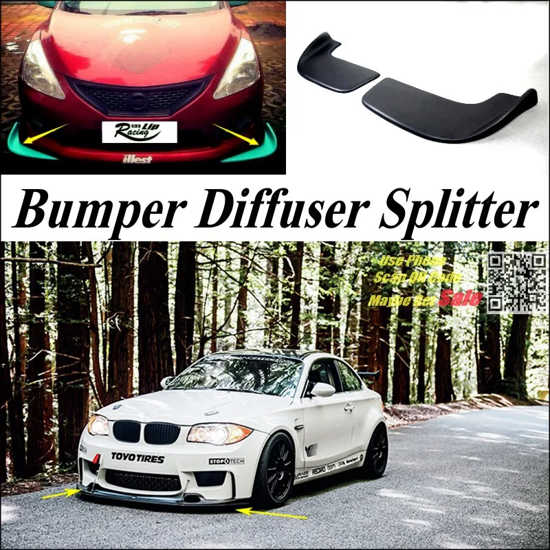 Car Splitter Diffuser Bumper Canard Lip For BMW 1 M1 E87 E81 E82 E83 F20 F21 Tuning Body Kit Front Deflector Car Fin Chin Reduce Body