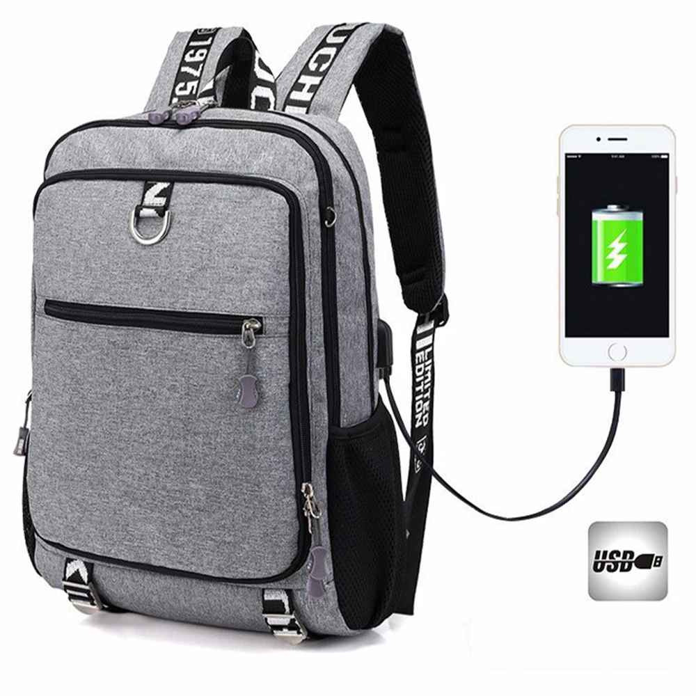 

New Men Youth Fashion Multifunctional Oxford Casual Laptop Backpack School Usb Charge Waterproof Travel Bags Male Bolsa