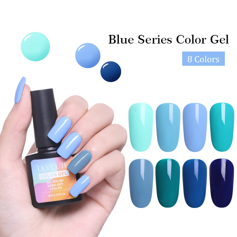 

LILYCUTE 8ml CornflowerBlue UV Gel Nail Polish Macaron Nail Gel Color Long-lasting Soak Off Varnish Nail Gel Lacquer