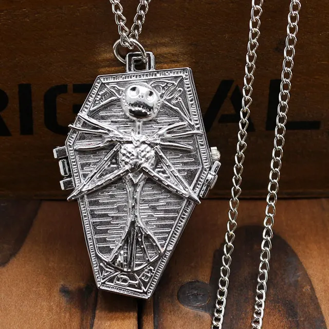 Fashion The Nightmare Before Christmas Coffin Design Sliver Pendant Pocket Watch Fashion The Nightmare Before Christmas Coffin Design Sliver Pendant Pocket Watch