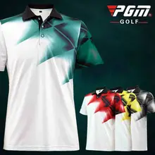 PGM Мужская одежда для тенниска летняя футболка с коротким рукавом быстросохнущая Высококачественная Солнцезащитная эластичная дышащая мужская рубашка поло для гольфа