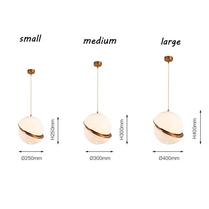 Modern Art Ball Pendant Light Hanging White Acrylic Shade Brass Round Pendant Lamp Creative Suspension Pendant Light for Restaurant Cafe Bar (24)