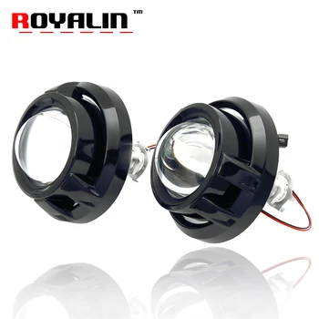 

ROYALIN Car Styling 8.1 Versin Mini Projector Lens H1 2.5" Auto Head Light Bi-Xenon Lens W/ Apollo Shrouds 3" Masks H4 H7 Lamps